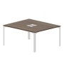 Ray RY2TL167 WNBL (Орех/Белый) Составной стол на 2 рабочих места, 2 металлических аутлета