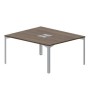 Ray RY2TL167 WNTI (Орех/Титан) Составной стол на 2 рабочих места, 2 металлических аутлета