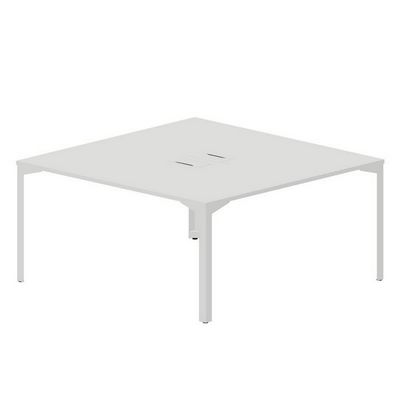 Ray RY2TL168 BLBL (Белый/Белый) Составной стол на 2 рабочих места, 2 металлических аутлета