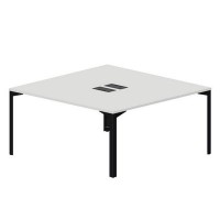 Ray RY2TL168 BLNR (Белый/Черный) Составной стол на 2 рабочих места, 2 металлических аутлета