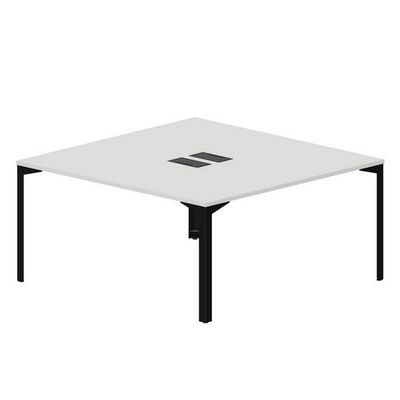 Ray RY2TL168 BLNR (Белый/Черный) Составной стол на 2 рабочих места, 2 металлических аутлета