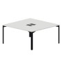 Ray RY2TL168 BLNR (Белый/Черный) Составной стол на 2 рабочих места, 2 металлических аутлета