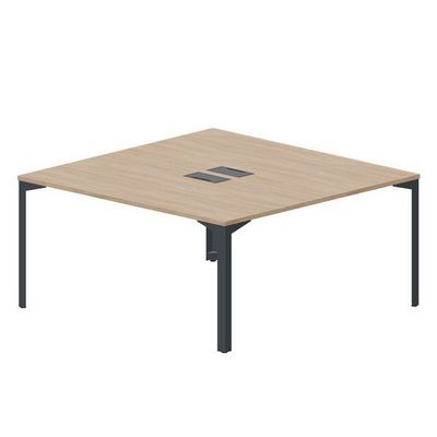 Ray RY2TL168 OWAN (Светлый дуб/Антрацит) Составной стол на 2 рабочих места, 2 металлических аутлета