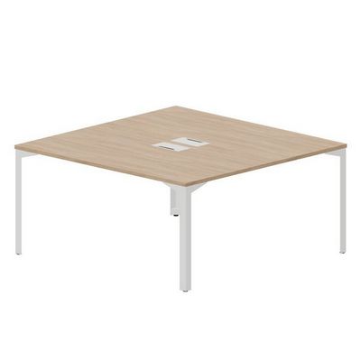 Ray RY2TL168 OWBL (Светлый дуб/Белый) Составной стол на 2 рабочих места, 2 металлических аутлета
