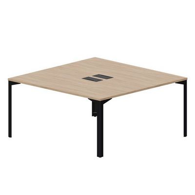 Ray RY2TL168 OWNR (Светлый дуб/Черный) Составной стол на 2 рабочих места, 2 металлических аутлета