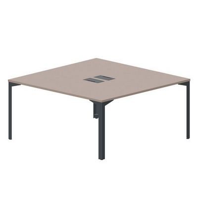 Ray RY2TL168 TRAN (Тортора/Антрацит) Составной стол на 2 рабочих места, 2 металлических аутлета