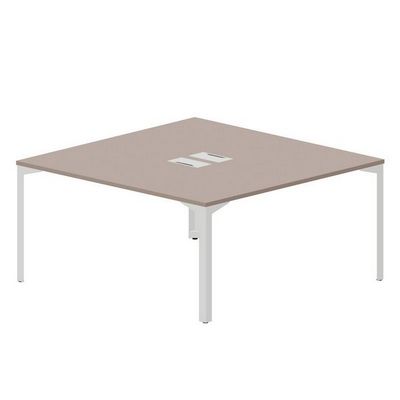 Ray RY2TL168 TRBL (Тортора/Белый) Составной стол на 2 рабочих места, 2 металлических аутлета