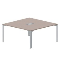 Ray RY2TL168 TRTI (Тортора/Титан) Составной стол на 2 рабочих места, 2 металлических аутлета