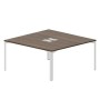 Ray RY2TL168 WNBL (Орех/Белый) Составной стол на 2 рабочих места, 2 металлических аутлета