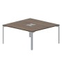 Ray RY2TL168 WNTI (Орех/Титан) Составной стол на 2 рабочих места, 2 металлических аутлета