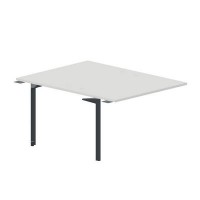 Ray RY2TPG128 BLAN (Белый/Антрацит) Приставной стол на 2 рабочих места, 4 громмета