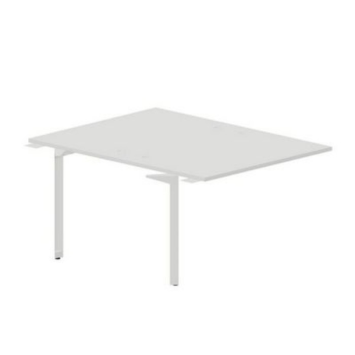 Рэй RY2TPG128 BLBL (Белый/Белый) Приставной стол на 2 рабочих места, 4 громмета