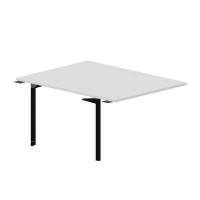 Ray RY2TPG128 BLNR (Белый/Черный) Приставной стол на 2 рабочих места, 4 громмета