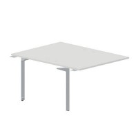 Ray RY2TPG128 BLTI (Белый/Титан) Приставной стол на 2 рабочих места, 4 громмета