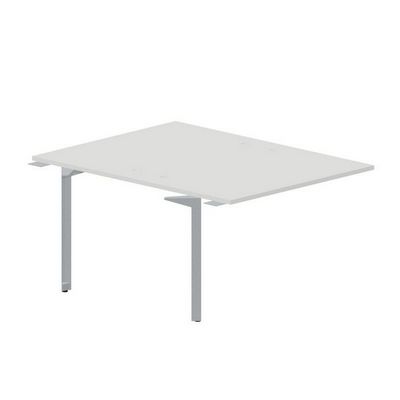 Ray RY2TPG128 BLTI (Белый/Титан) Приставной стол на 2 рабочих места, 4 громмета