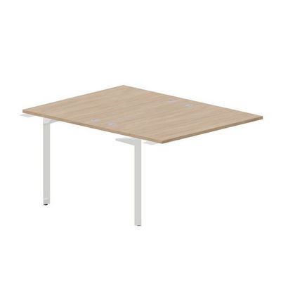 Ray RY2TPG128 OWBL (Светлый дуб/Белый) Приставной стол на 2 рабочих места, 4 громмета