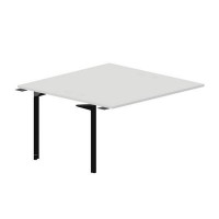 Ray RY2TPG147 BLNR (Белый/Черный) Приставной стол на 2 рабочих места, 4 громмета