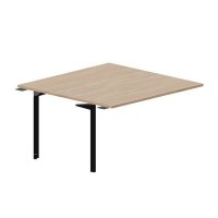 Ray RY2TPG147 OWNR (Светлый дуб/Черный) Приставной стол на 2 рабочих места, 4 громмета