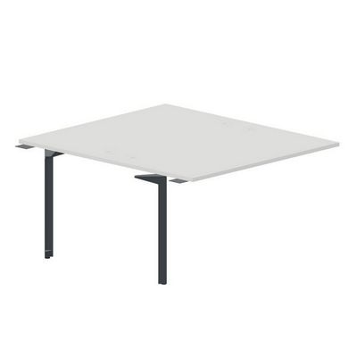Ray RY2TPG148 BLAN (Белый/Антрацит) Приставной стол на 2 рабочих места, 4 громмета
