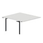 Ray RY2TPG148 BLAN (Белый/Антрацит) Приставной стол на 2 рабочих места, 4 громмета