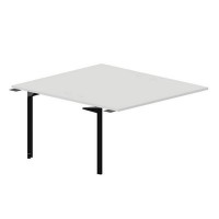 Ray RY2TPG148 BLNR (Белый/Черный) Приставной стол на 2 рабочих места, 4 громмета