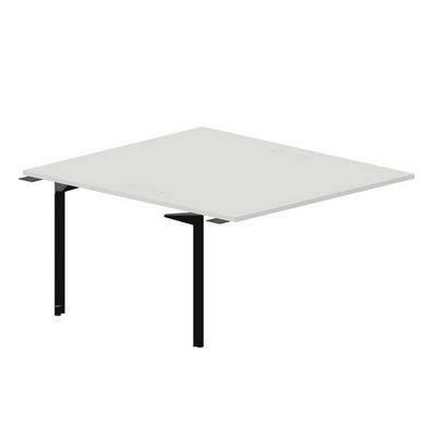 Ray RY2TPG148 BLNR (Белый/Черный) Приставной стол на 2 рабочих места, 4 громмета