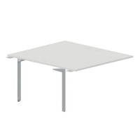 Ray RY2TPG148 BLTI (Белый/Титан) Приставной стол на 2 рабочих места, 4 громмета