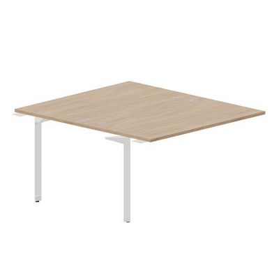 Ray RY2TPG148 OWBL (Светлый дуб/Белый) Приставной стол на 2 рабочих места, 4 громмета