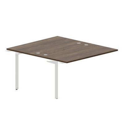 Ray RY2TPG148 WNBL (Орех/Белый) Приставной стол на 2 рабочих места, 4 громмета