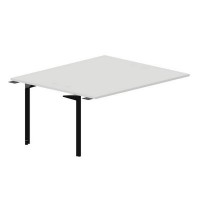 Ray RY2TPG167 BLNR (Белый/Черный) Приставной стол на 2 рабочих места, 4 громмета