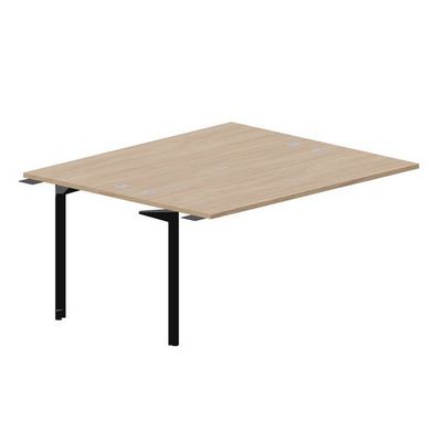 Ray RY2TPG167 OWNR (Светлый дуб/Черный) Приставной стол на 2 рабочих места, 4 громмета