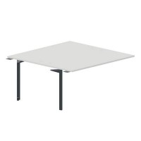 Ray RY2TPG168 BLAN (Белый/Антрацит) Приставной стол на 2 рабочих места, 4 громмета