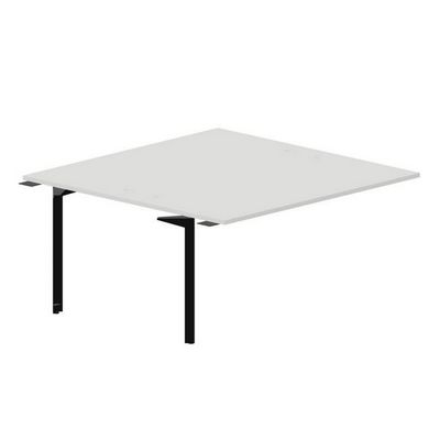 Ray RY2TPG168 BLNR (Белый/Черный) Приставной стол на 2 рабочих места, 4 громмета