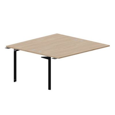 Ray RY2TPG168 OWNR (Светлый дуб/Черный) Приставной стол на 2 рабочих места, 4 громмета