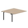 Ray RY2TPG168 OWNR (Светлый дуб/Черный) Приставной стол на 2 рабочих места, 4 громмета