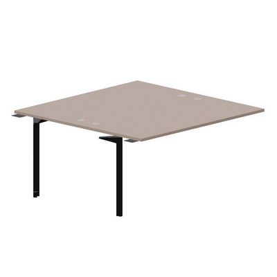 Ray RY2TPG168 TRNR (Тортора/Черный) Приставной стол на 2 рабочих места, 4 громмета