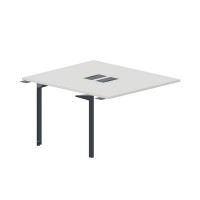 Ray RY2TPL127 BLAN (Белый/Антрацит) Приставной стол на 2 рабочих места, 2 металлических аутлета