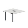 Ray RY2TPL127 BLAN (Белый/Антрацит) Приставной стол на 2 рабочих места, 2 металлических аутлета