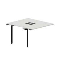 Ray RY2TPL127 BLNR (Белый/Черный) Приставной стол на 2 рабочих места, 2 металлических аутлета