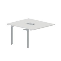 Ray RY2TPL127 BLTI (Белый/Титан) Приставной стол на 2 рабочих места, 2 металлических аутлета