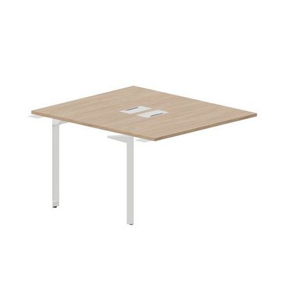 Ray RY2TPL127 OWBL (Светлый дуб/Белый) Приставной стол на 2 рабочих места, 2 металлических аутлета