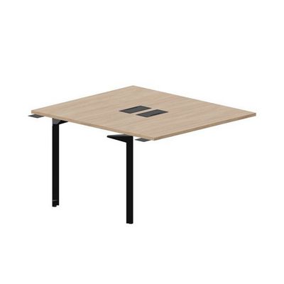 Ray RY2TPL127 OWNR (Светлый дуб/Черный) Приставной стол на 2 рабочих места, 2 металлических аутлета