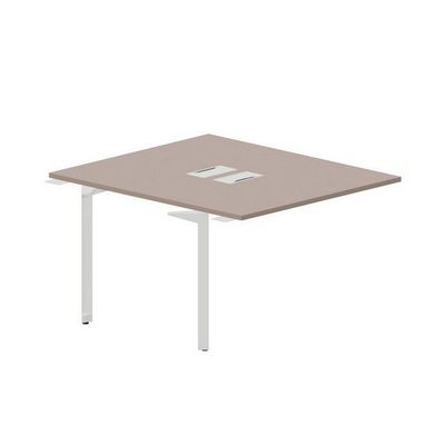 Ray RY2TPL127 TRBL (Тортора/Белый) Приставной стол на 2 рабочих места, 2 металлических аутлета