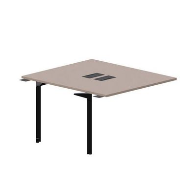 Ray RY2TPL127 TRNR (Тортора/Черный) Приставной стол на 2 рабочих места, 2 металлических аутлета