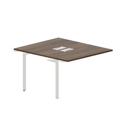 Ray RY2TPL127 WNBL (Орех/Белый) Приставной стол на 2 рабочих места, 2 металлических аутлета