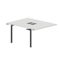 Ray RY2TPL128 BLAN (Белый/Антрацит) Приставной стол на 2 рабочих места, 2 металлических аутлета