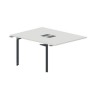 Ray RY2TPL128 BLAN (Белый/Антрацит) Приставной стол на 2 рабочих места, 2 металлических аутлета