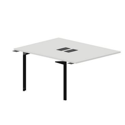 Ray RY2TPL128 BLNR (Белый/Черный) Приставной стол на 2 рабочих места, 2 металлических аутлета