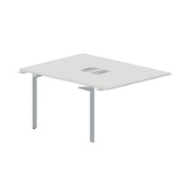 Ray RY2TPL128 BLTI (Белый/Титан) Приставной стол на 2 рабочих места, 2 металлических аутлета