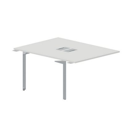 Ray RY2TPL128 BLTI (Белый/Титан) Приставной стол на 2 рабочих места, 2 металлических аутлета